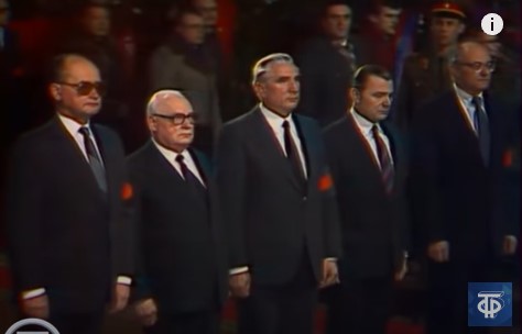 Войцех Ярузельский и делегация Польши на похоронах Черненко